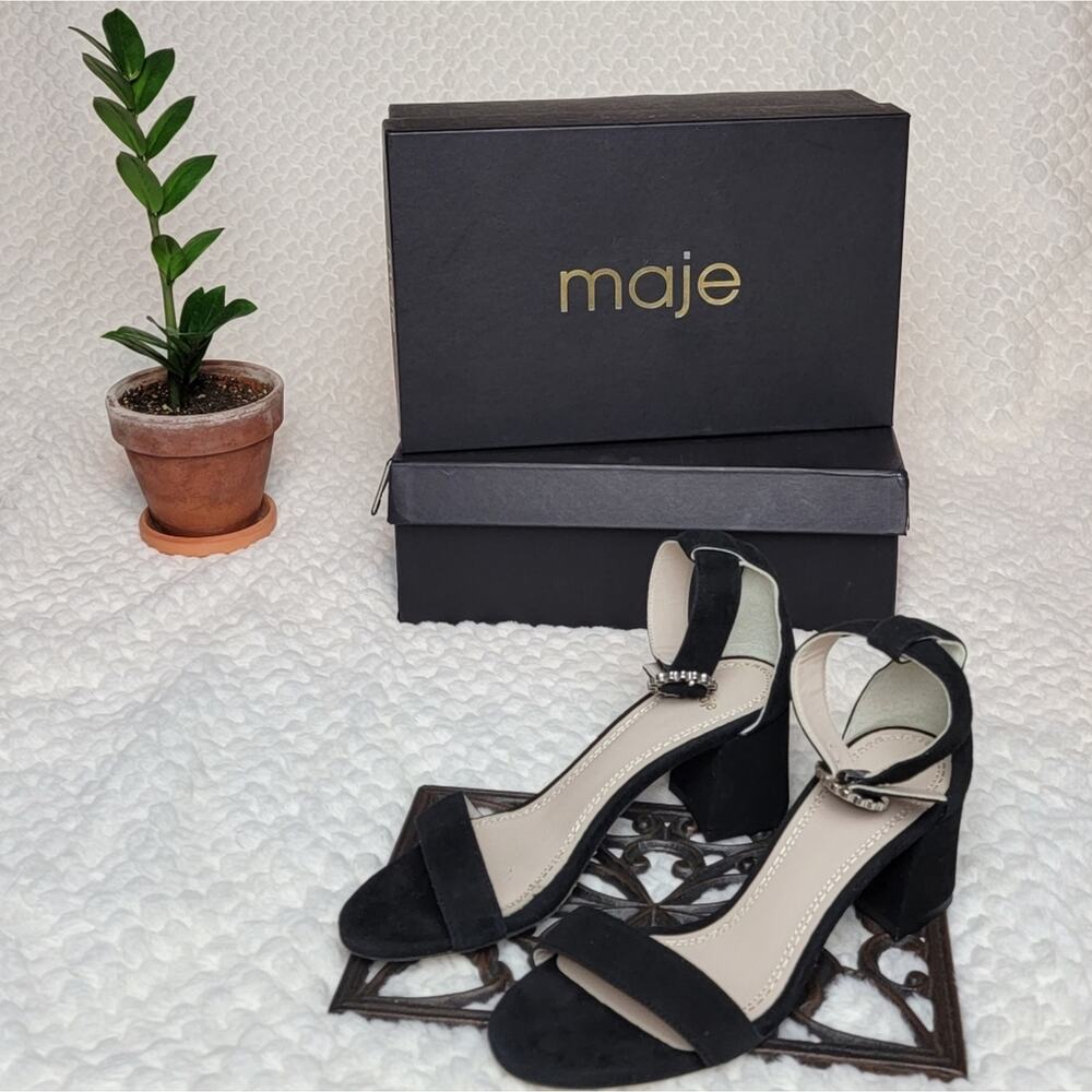 NIB Maje Faria Pumps in Black Suede, Sz 37 / US 6-6.5